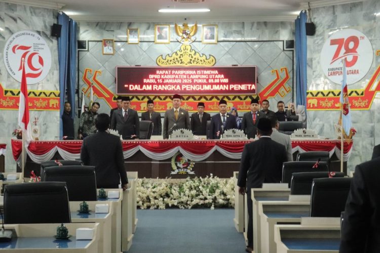 Rapat Paripurna Istimewa DPRD Lampung Utara: Penetapan Hamartoni Ahadis dan Romli Sebagai Bupati dan Wakil Bupati Terpilih
