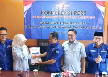 DPD Demokrat Lampung Resmi Dukung Paslon 02 Nanda-Antonius di PSU Pesawaran 2025
