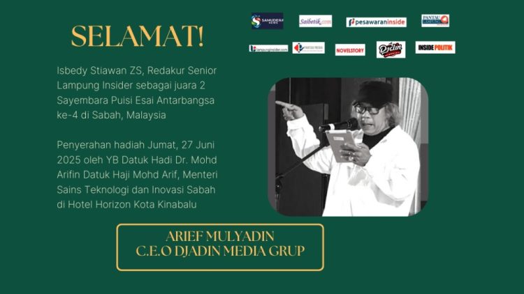 Selamat Paus Sastra Lampung! Juara Dua Sayembara Puisi Antarbangsa