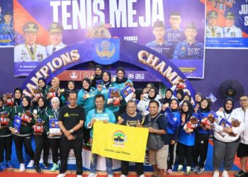 Tim Tenis Meja Beregu Putri Lampung Curi Perhatian di Pornas Korpri 2025, Pulang dengan Medali Perunggu!