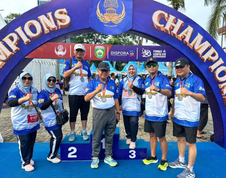 Semarak Pornas Korpri XVII, Sekda Lampung Utara Ikut Korpri Run di Palembang