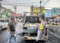 Truk Bermuatan Solar Terbakar di Pringsewu, Sopir Hilang dan Jalan Lumpuh Total