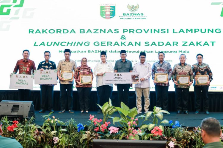 Gubernur Lampung Resmi Luncurkan Gerakan Sadar Zakat, Rakorda Baznas 2025 Jadi Momentum Besar Perubahan