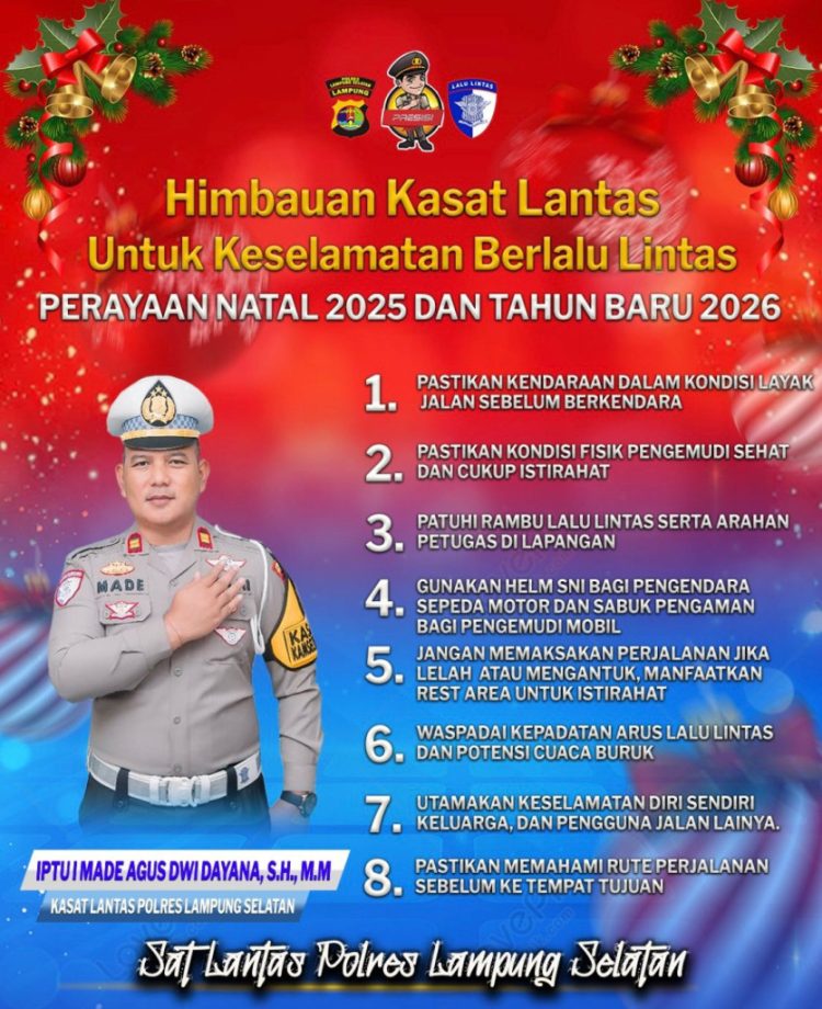 Polres Lampung Selatan Ingatkan Pengendara Utamakan Keselamatan Libur Akhir Tahun