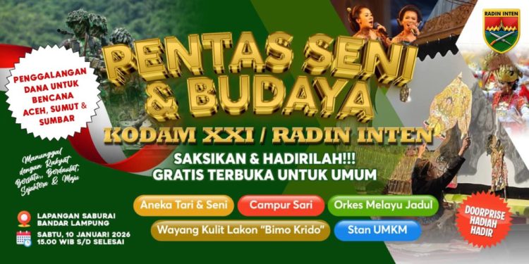 Pentas Budaya Kodam Radin Inten Galang Donasi Sumatera