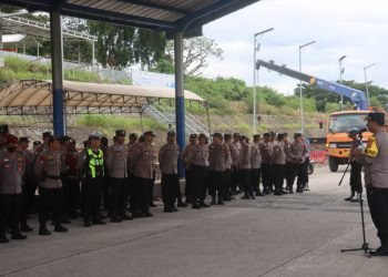 Hadapi Arus Mudik Lebaran 2026, Polres Lamsel Simulasikan Pengamanan di Bakauheni