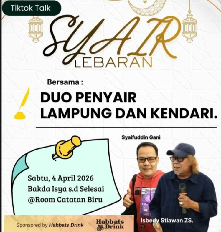 TikTok Talk Malam Ini: Isbedy Stiawan dan Syaifuddin Ganie Hidupkan Puisi Lebaran