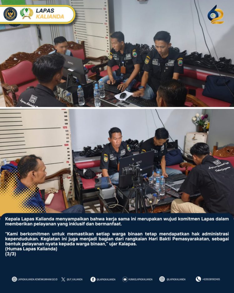 Sinergi Lapas Kalianda–Disdukcapil, Warga Binaan Dapat Layanan Adminduk
