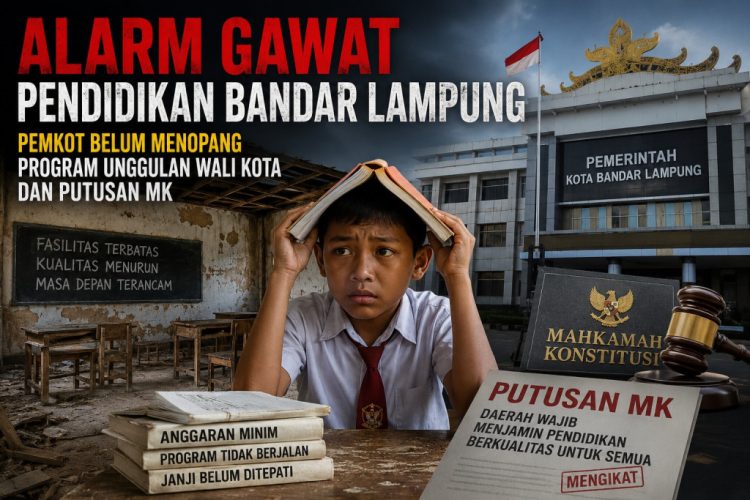 Alarm Pendidikan Bandar Lampung, BOSDA Rp9,5 Miliar Belum Cair hingga Mei 2026