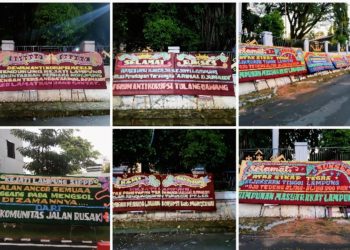 Penahanan Arinal Djunaidi Disambut Dukungan, Kejati Lampung Dipenuhi Karangan Bunga