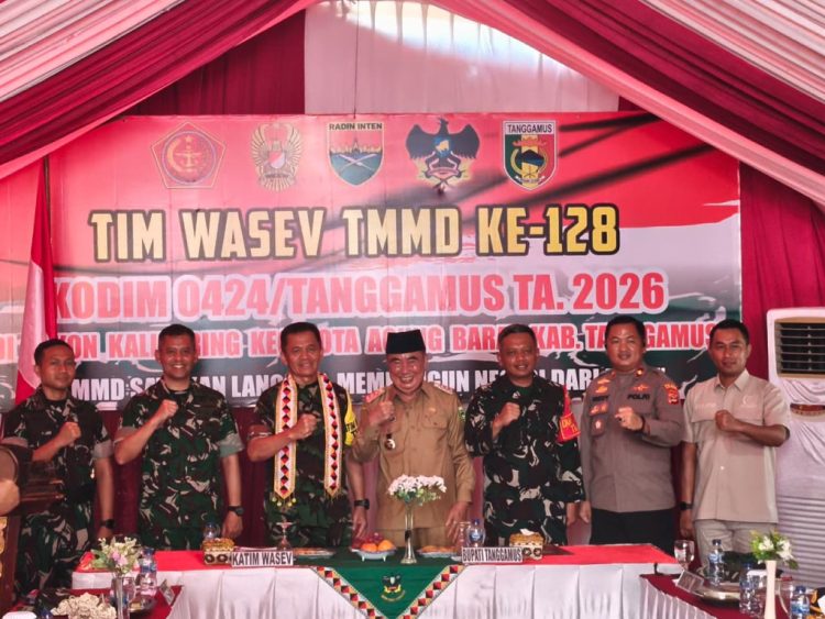 Tim Wasev Pusterad Kunjungi TMMD Kalimiring Tanggamus, Dandim Sambut Langsung
