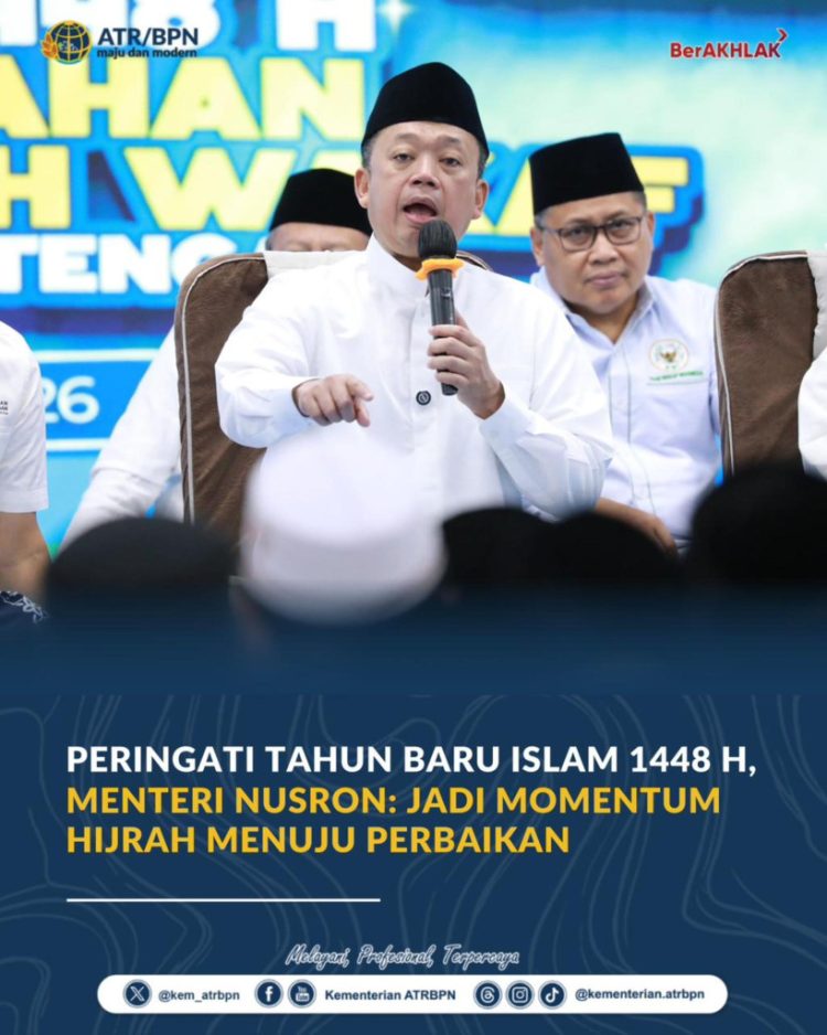 Peringati 1 Muharam 1448 H, Nusron Wahid Serahkan 243 Sertipikat Tanah Wakaf