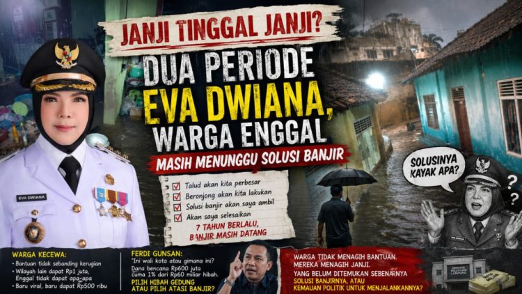 Dua Periode Eva Dwiana, Persoalan Banjir Masih Jadi PR Besar Bandar Lampung