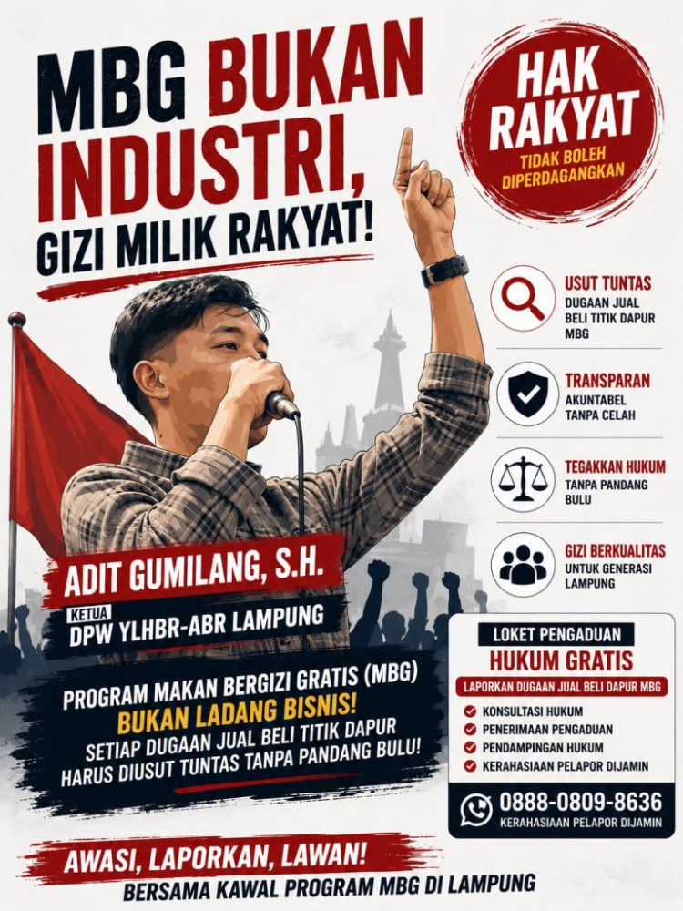DPW YLHBR-ABR Lampung Soroti Dugaan Transaksi Titik Dapur MBG: Hak Rakyat Bukan Komoditas