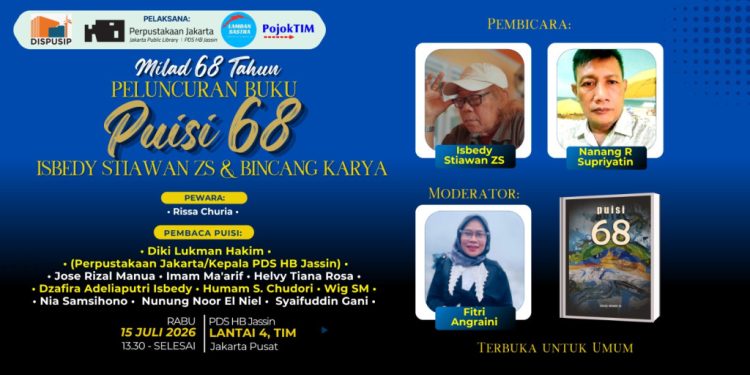 Isbedy Stiawan ZS Rayakan Milad ke-68 Lewat Peluncuran Buku “Puisi 68” di PDS HB Jassin
