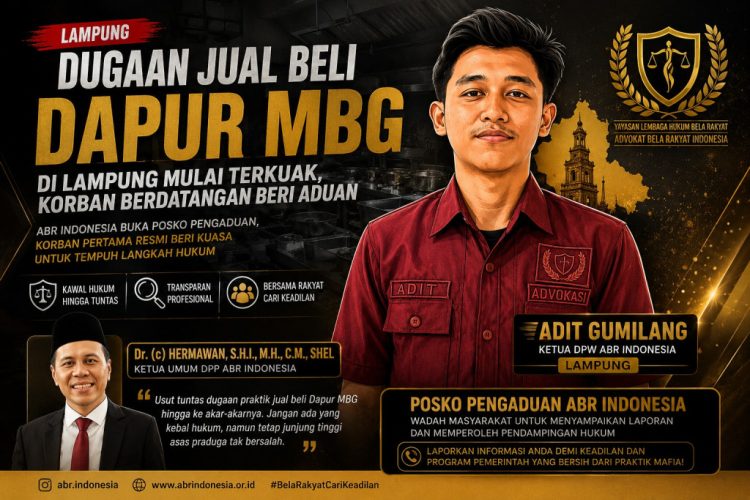 Dugaan Jual Beli Dapur MBG di Lampung Disorot, ABR Indonesia Sebut Korban Mulai Berdatangan