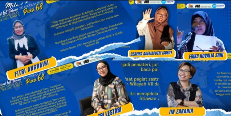 Isbedy Stiawan ZS Luncurkan “Puisi 68”, Deretan Perempuan Lampung Tampil di Panggung Sastra Nasional