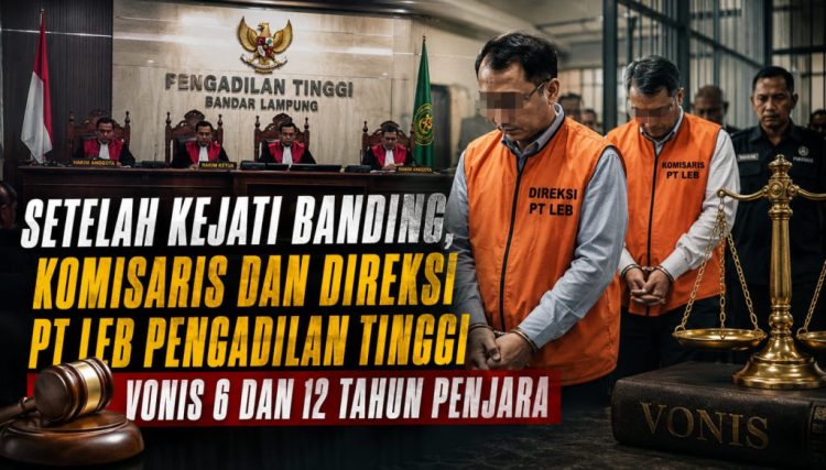 Setelah Kejati Banding, Eks Komisaris PT LEB Divonis 6 Tahun, Dua Direksi 12 Tahun
