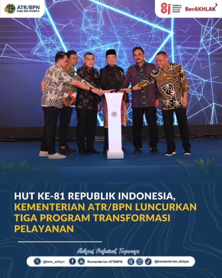 HUT ke-81 RI, Kementerian ATR/BPN luncurkan tiga program transformasi pelayanan