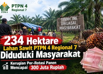 234 Hektare Sawit PTPN 4 Regional 7 Kebun Bekri Diduduki Warga, Kerugian Panen Disebut Capai Rp300 Juta per Rotasi