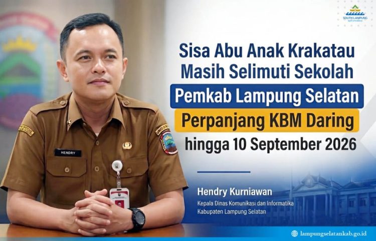 Abu Gunung Anak Krakatau Belum Bersih, Sekolah di Lampung Selatan Kembali Belajar Daring