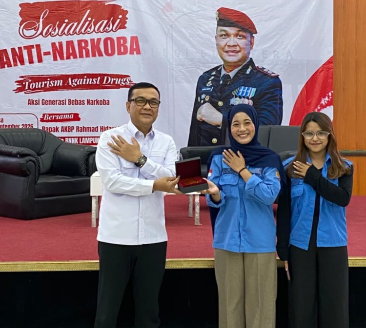 Wujudkan Generasi Bebas Narkoba, BNNK Lampung Selatan Gandeng Mahasiswa Pariwisata ITERA