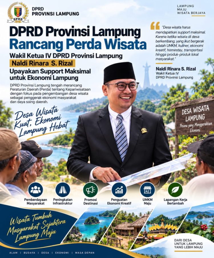 Raperda Desa Wisata Didorong Jadi Jalan Perjuangan Ekonomi Rakyat Lampung