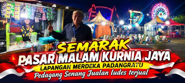 Diguyur Hujan Tak Surutkan Antusias Warga, Pasar Malam Padang Ratu Tetap Ramai