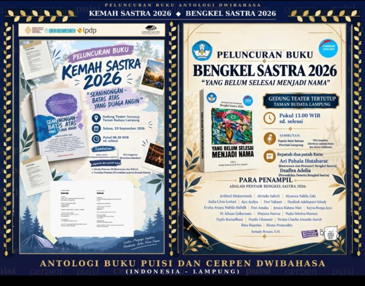 Taman Budaya Lampung Jadi Lokasi Peluncuran Dua Buku Sastra Dwibahasa