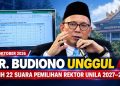 Dr. Budiono Unggul dalam Voting Carek Unila, Selisih 7 Suara dari Prof. Warsito