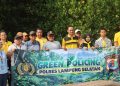 Green Policing Polres Lampung Selatan di Batu Perahu Krakatoa, Tanam Pohon demi Jaga Kelestarian Lingkungan
